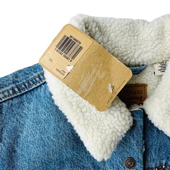 Levi's Womens Stellar Sherpa Trucker Denim Jean Jacket Size XS NEW $108 Classic - Picture 6 of 10
